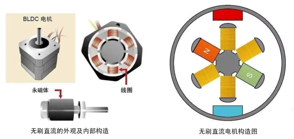 无刷直流电机外观机内部构造图示